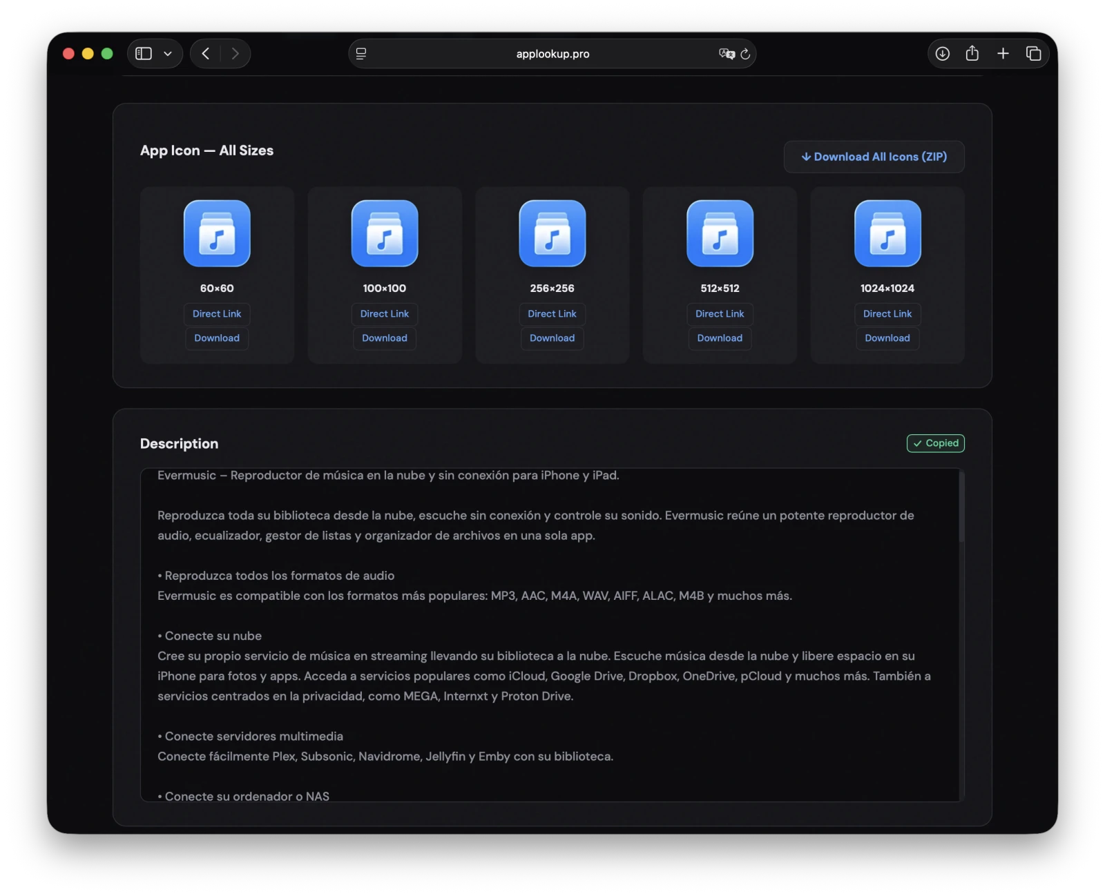 Copy localized App Store description and metadata with one tap
