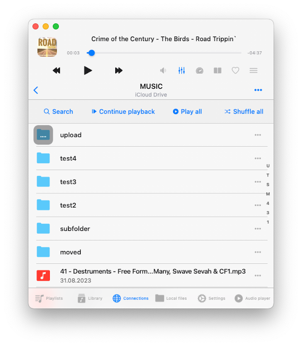 The top toolbar, conveniently located under the navigation bar, offers several useful actions for easy access.