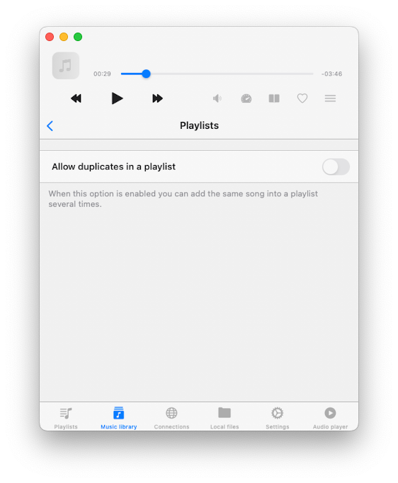 Playlists Settings
