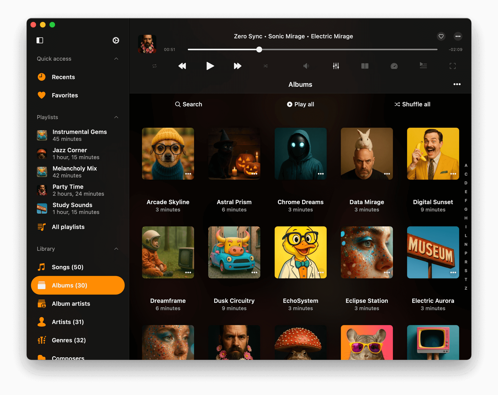 flacbox main screen on mac