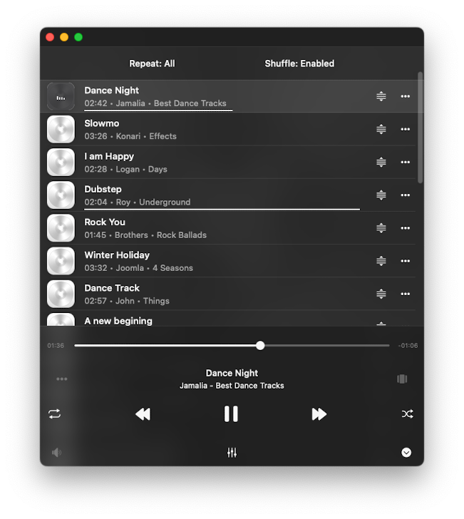 player queue options