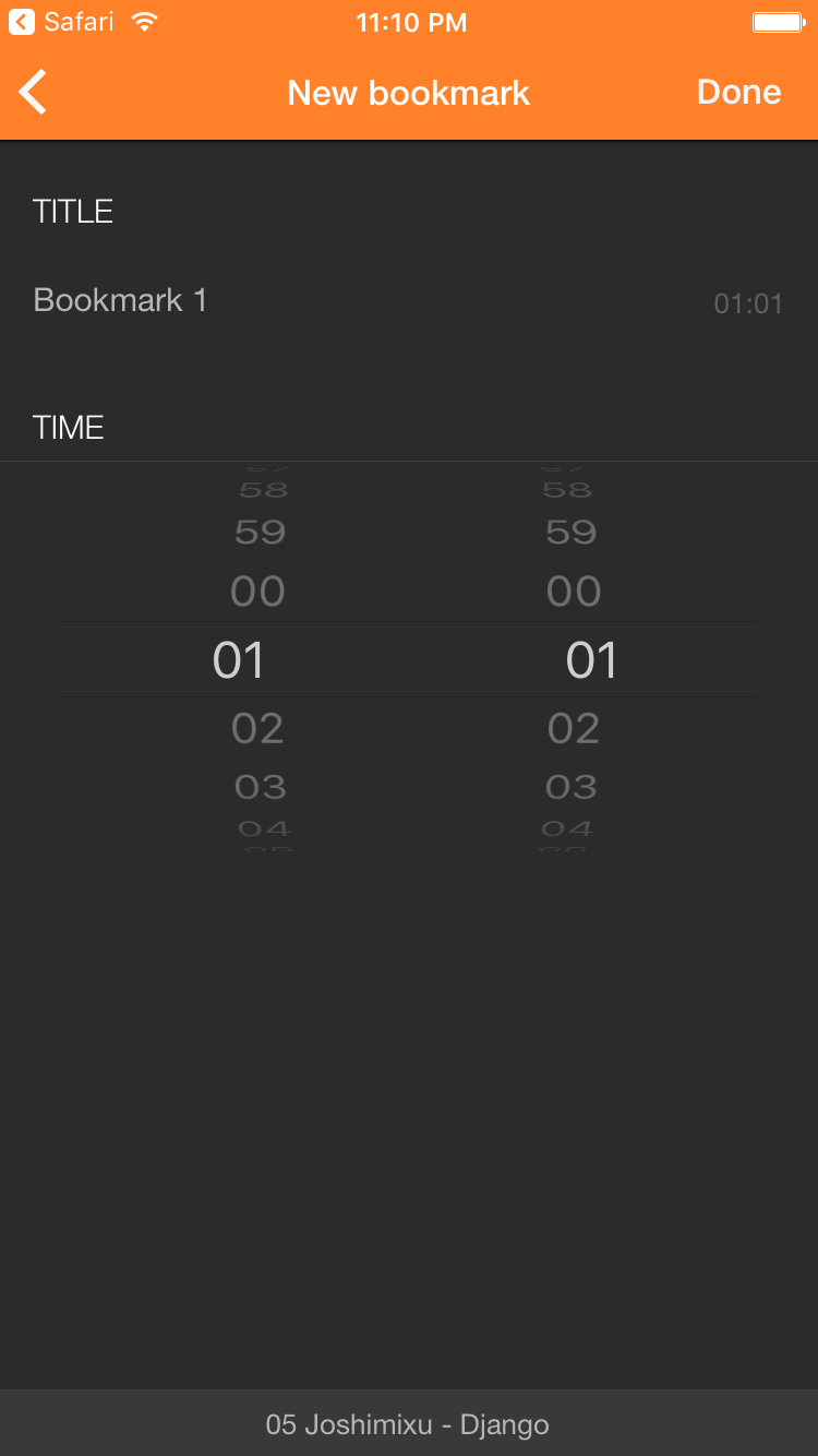 Creating a new audio bookmark