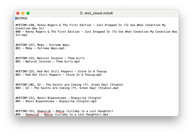 m3u example with relative paths