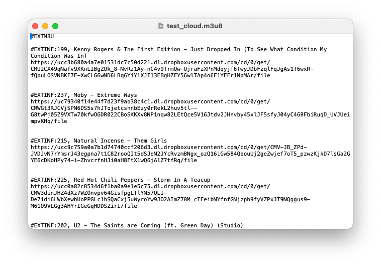 m3u example with absolute files urls