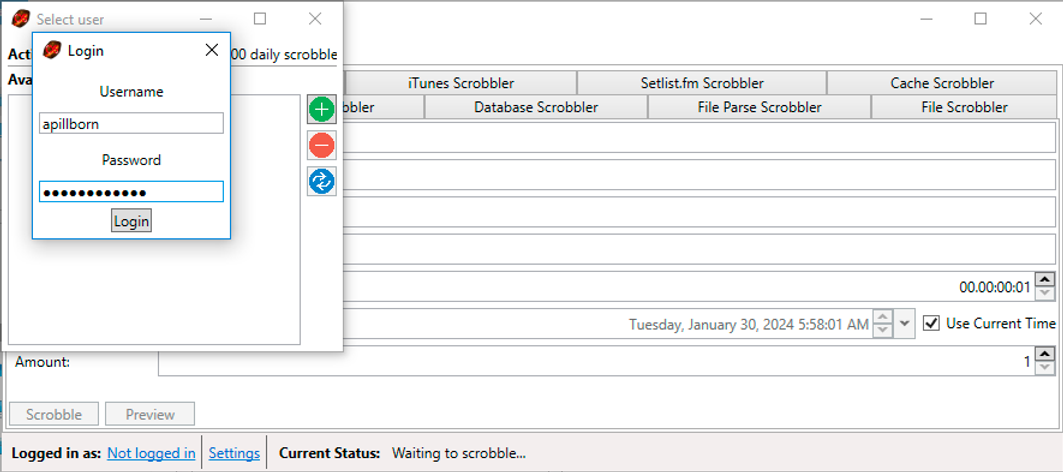 enter login credentials screen
