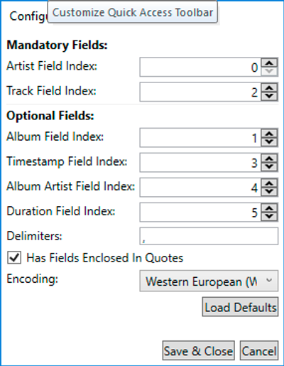 choose the order of the parameters on your CSV file.