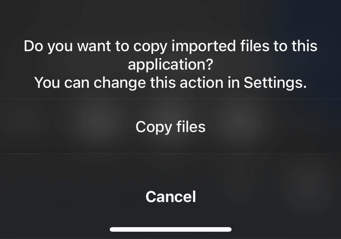 Copy File During Importing Alert