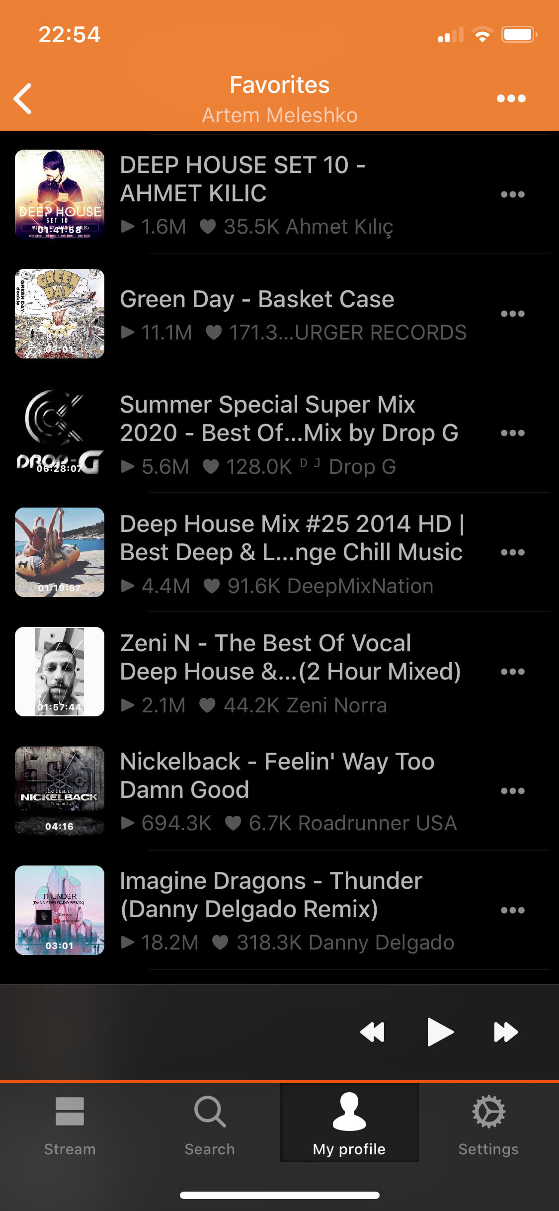 Soundy Favorites Screen