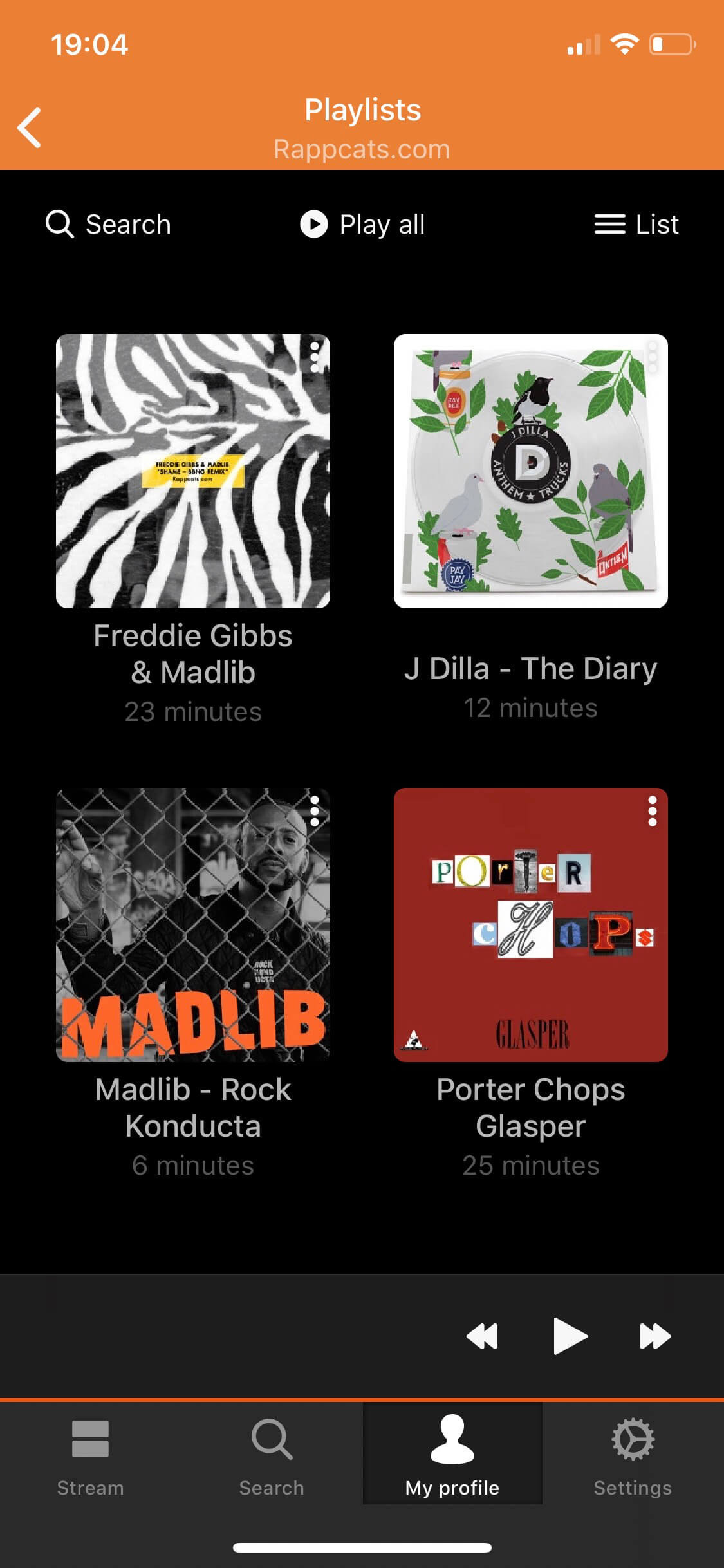 Soundy My Playlists Screen