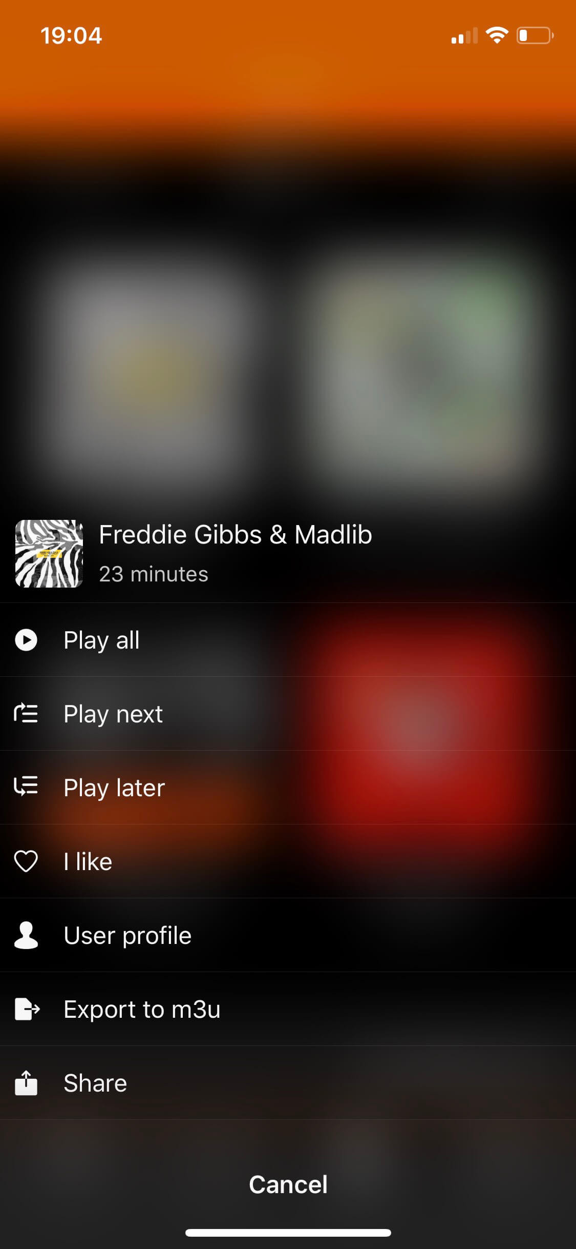 Soundy Options Screen