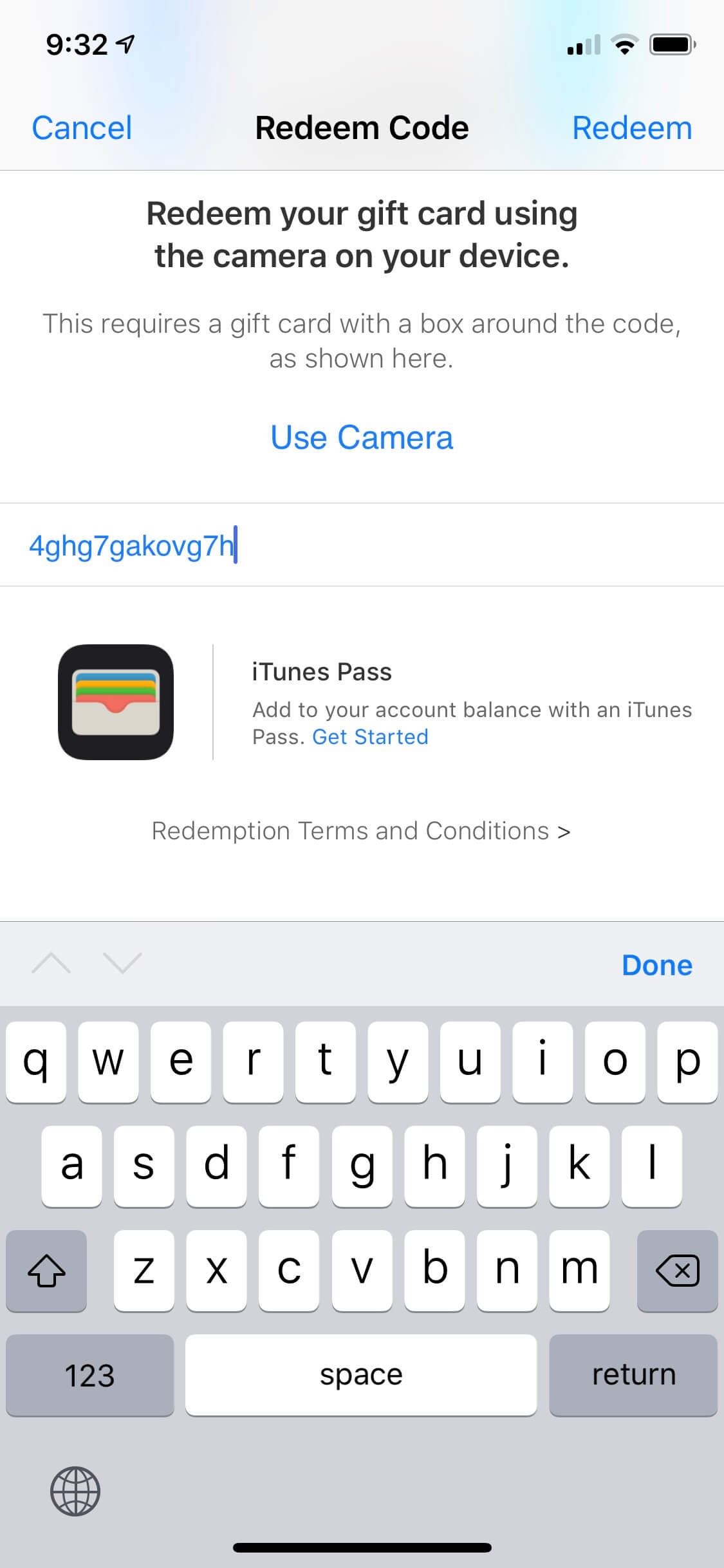 Enter Redeem Code For iPhone