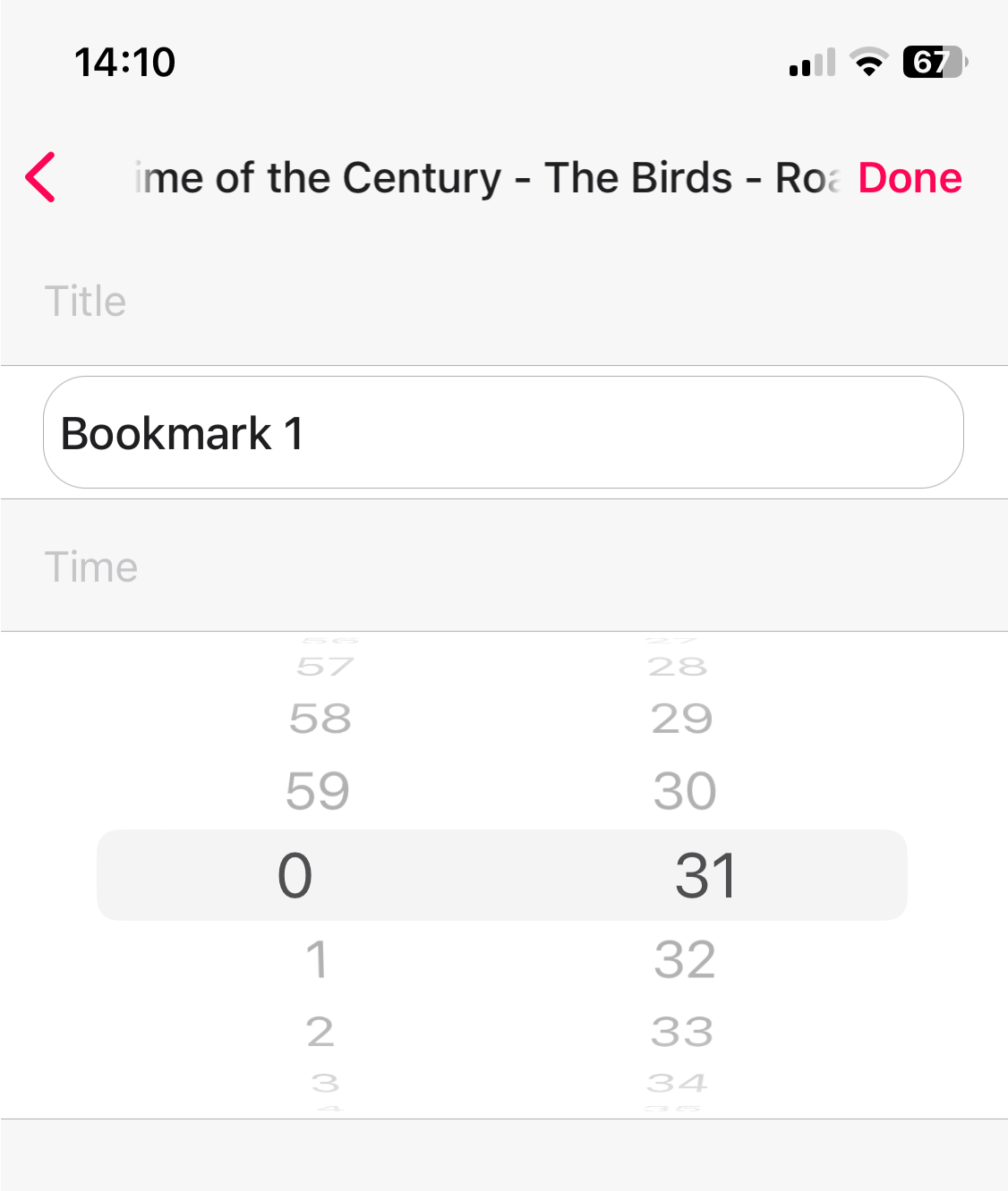 bookmark edit screen