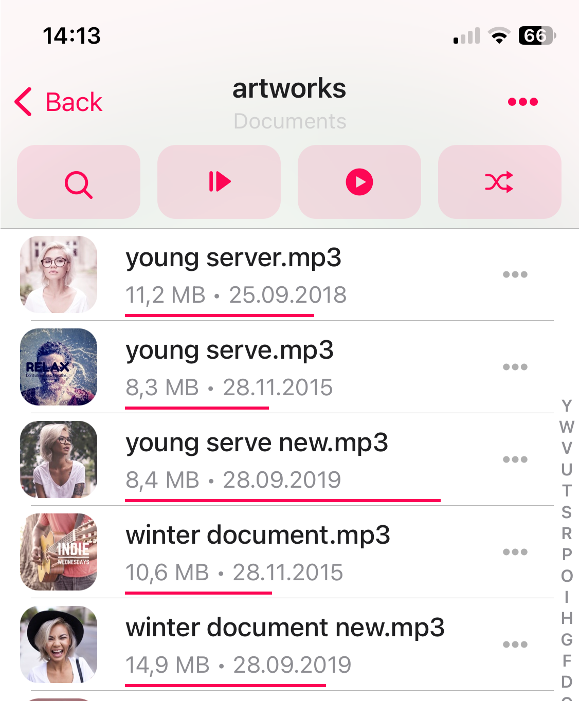 audio player playback progress screen