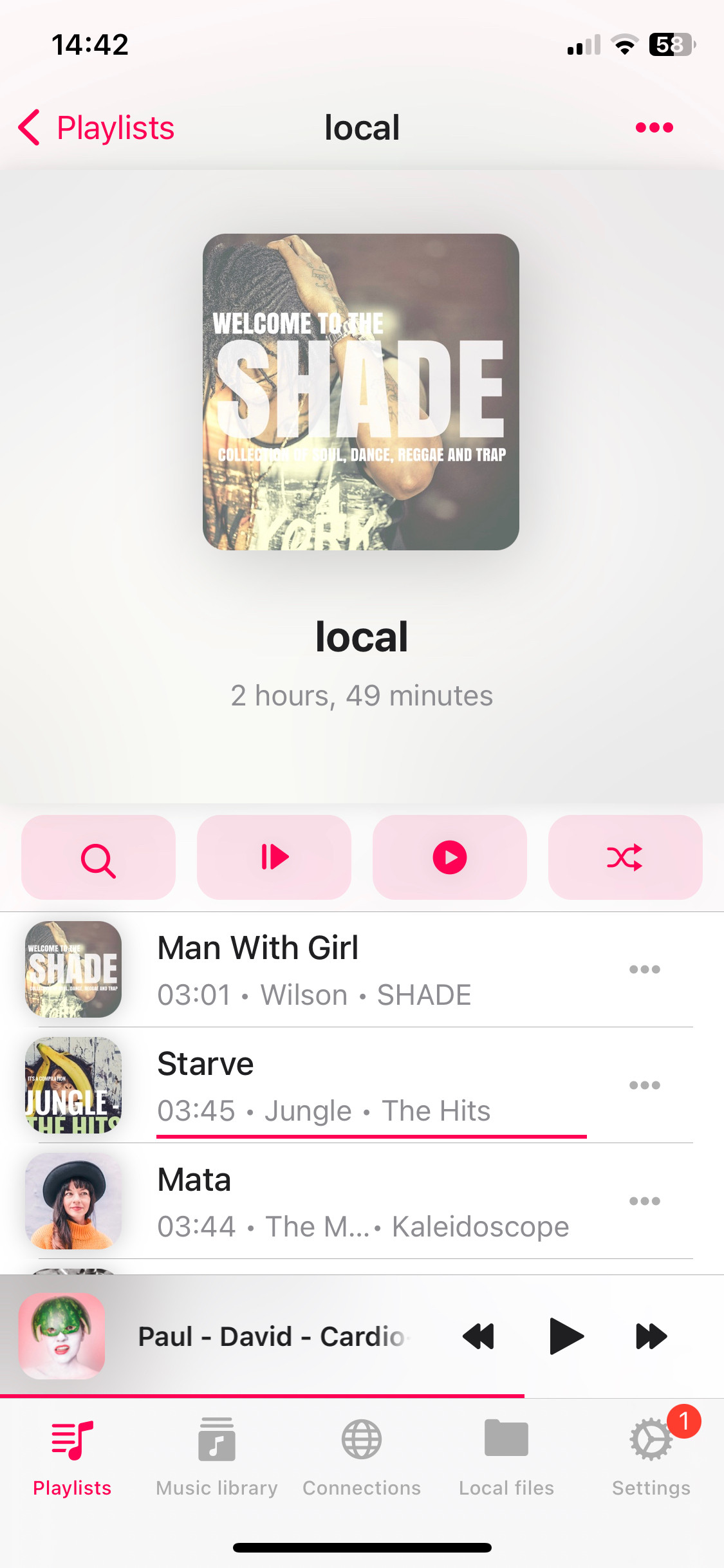 playlist detail screen