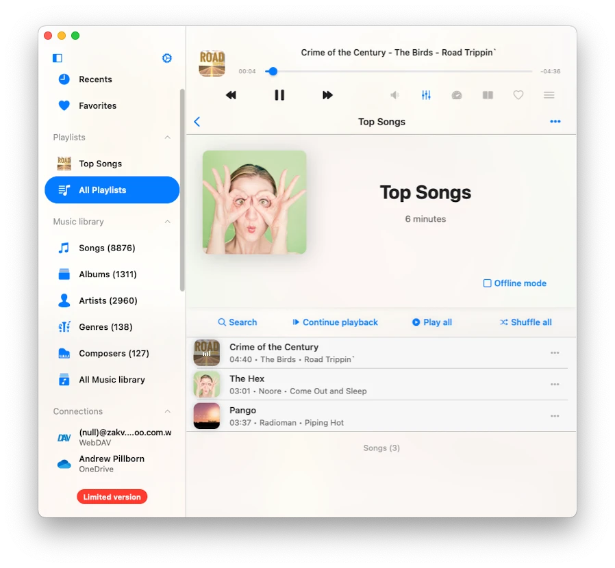 playlist with added icloud drive songs