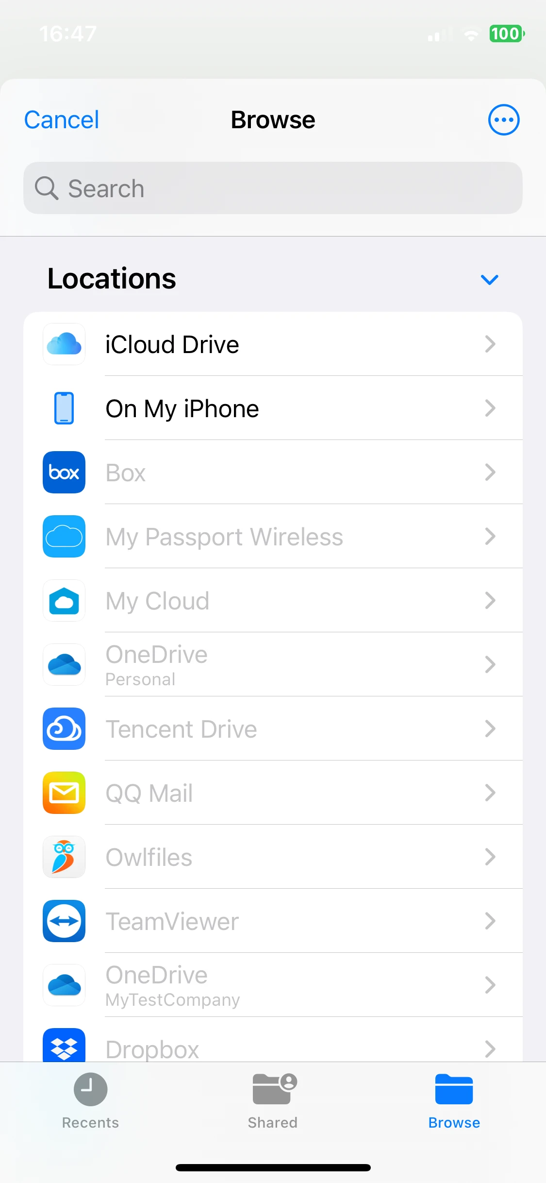 select icloud drive folder
