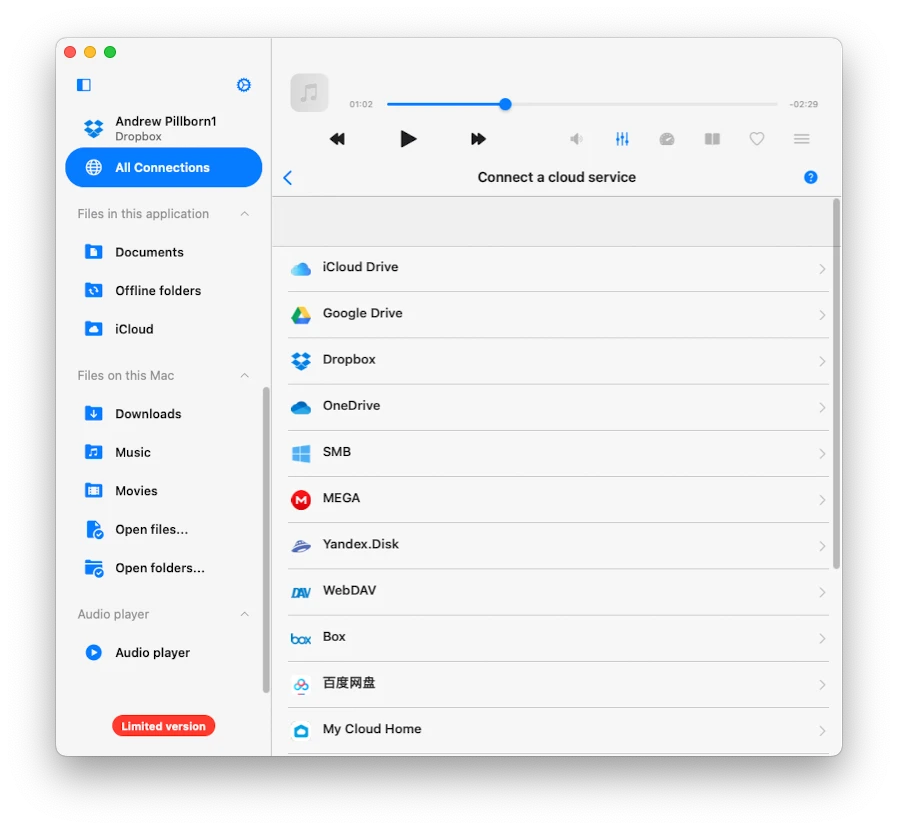 choose icloud drive from options menu