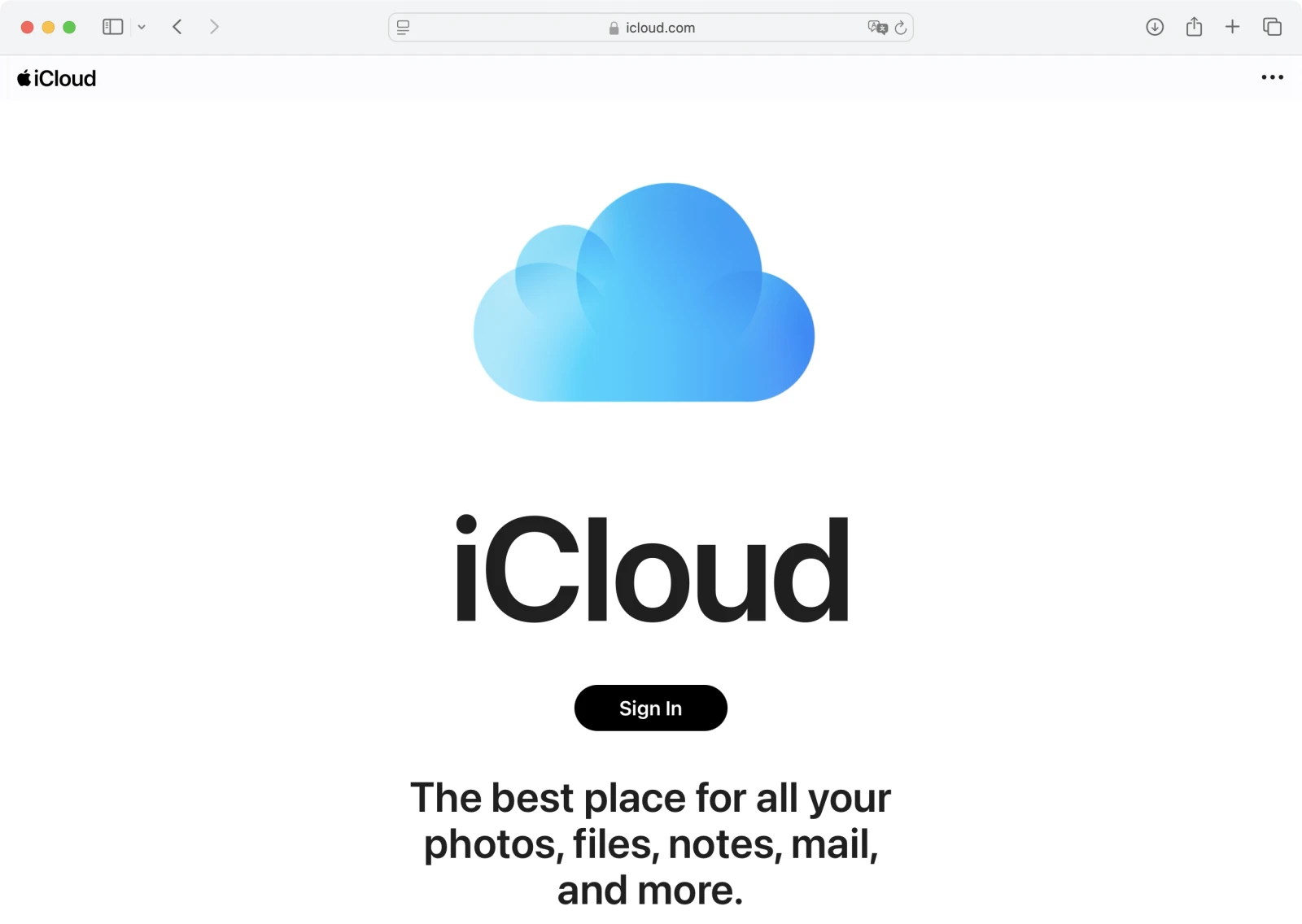 iCloud Drive main screen