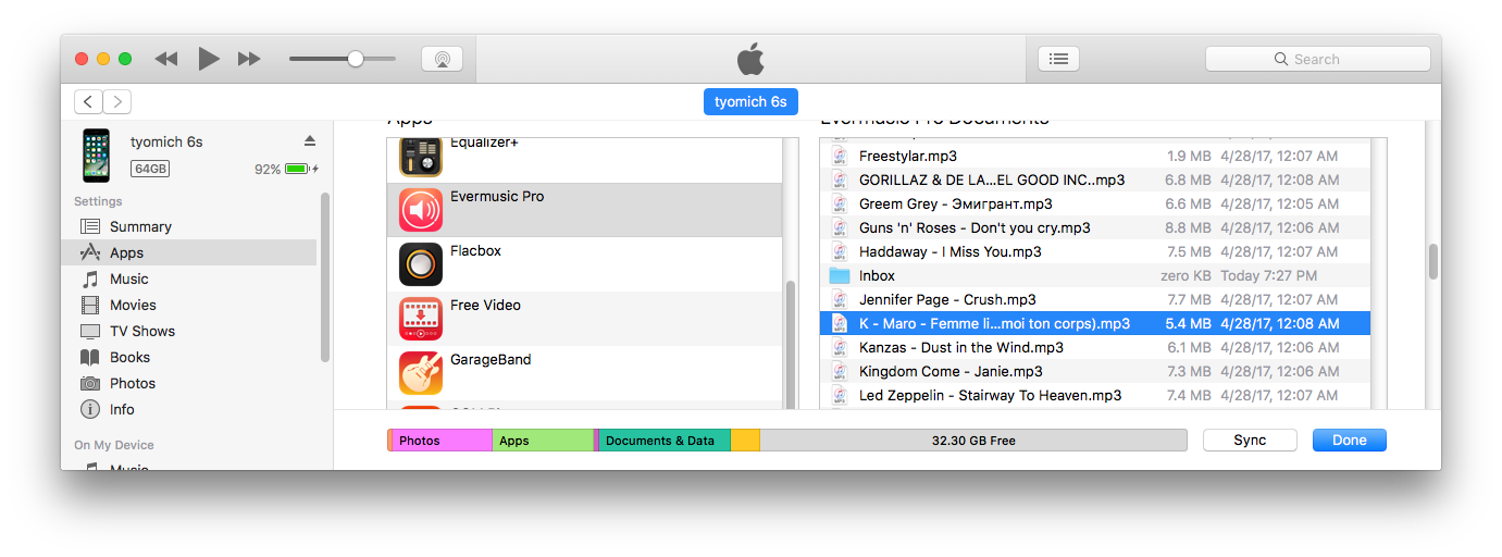 iTunes File Sharing: Copying Audio Files from an iOS App to Your Computer
