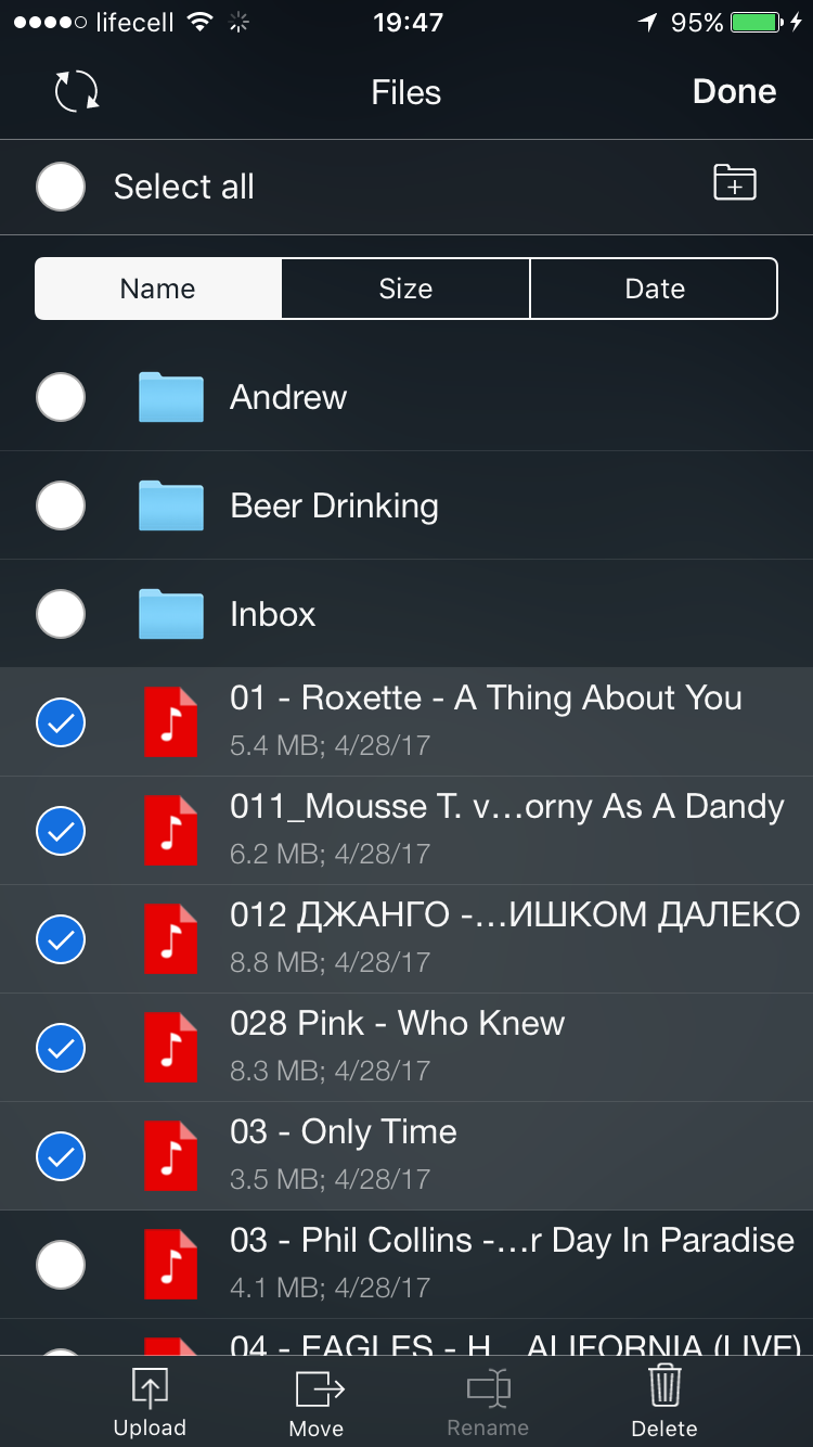 Evermusic: Select Files