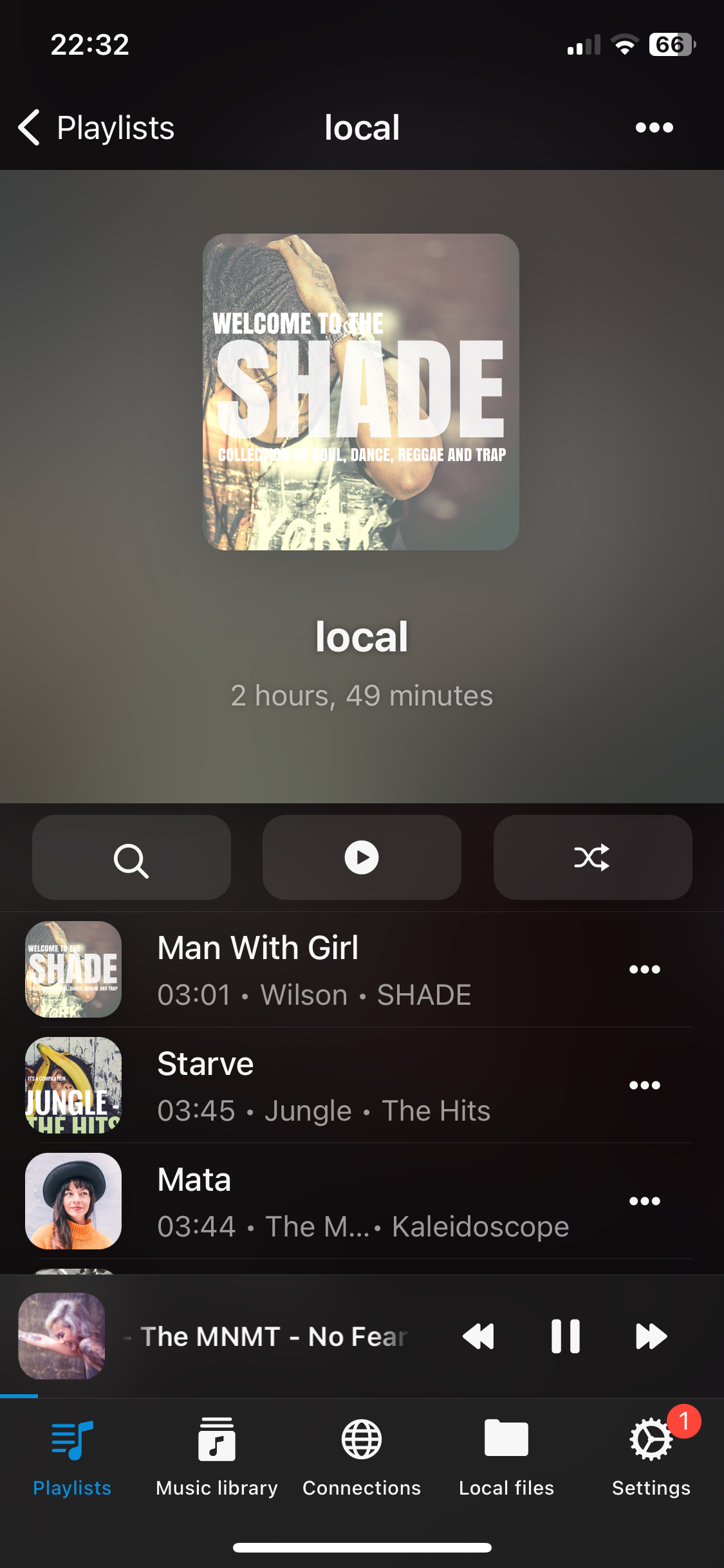 playlist with local files screen