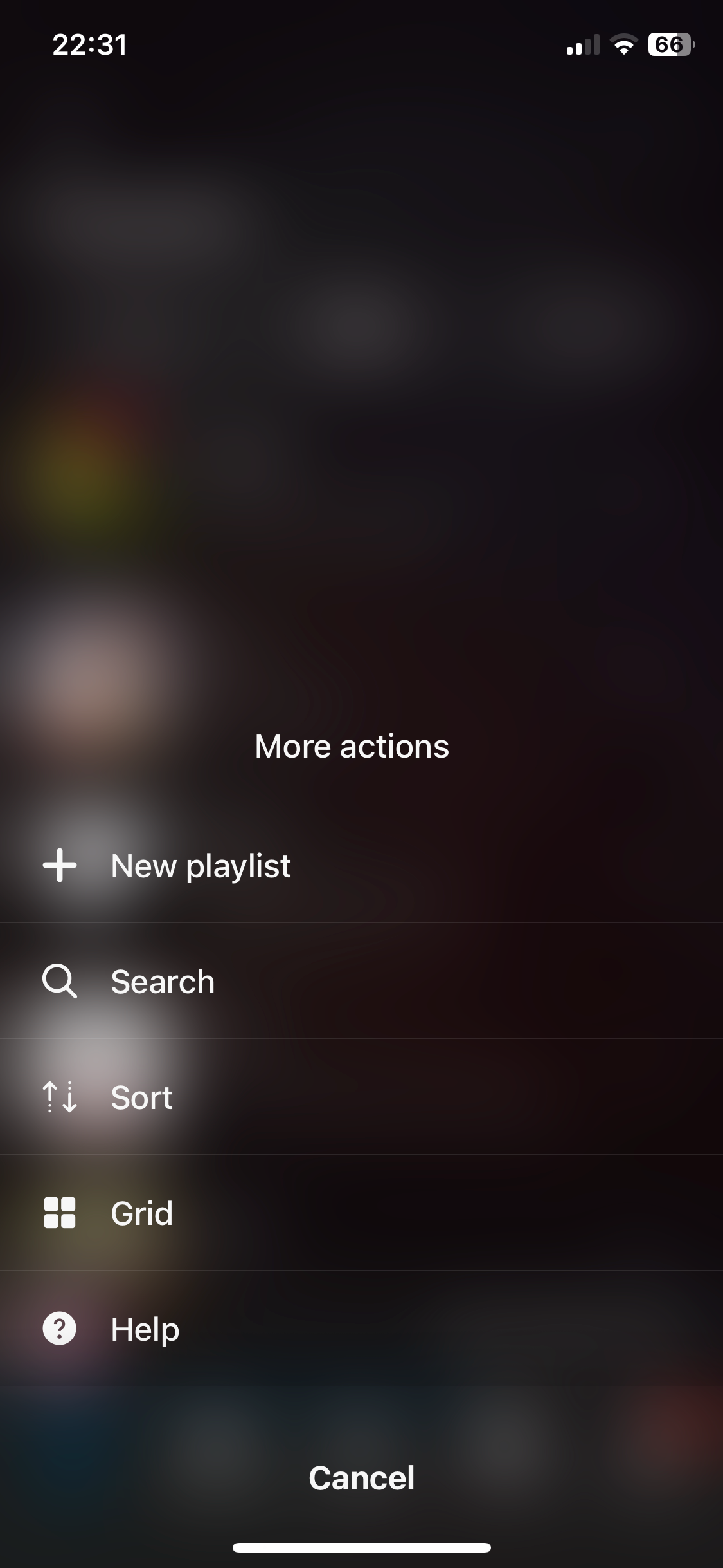 more actions for playlist