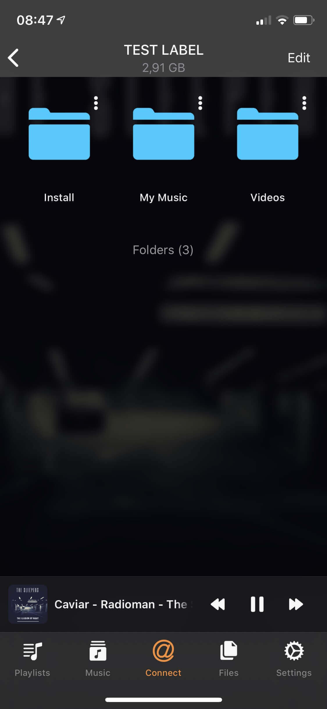 Evermusic with iXpand Drive Folders