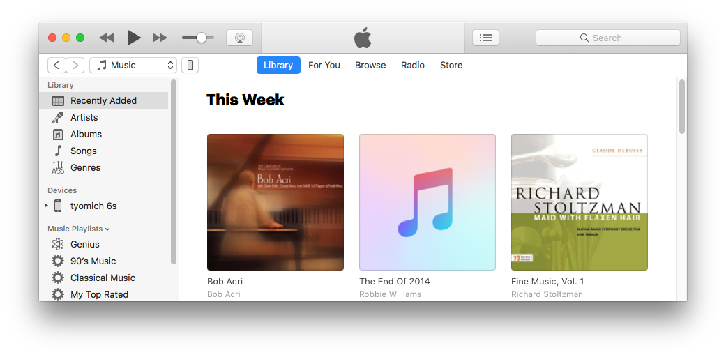 iTunes Window