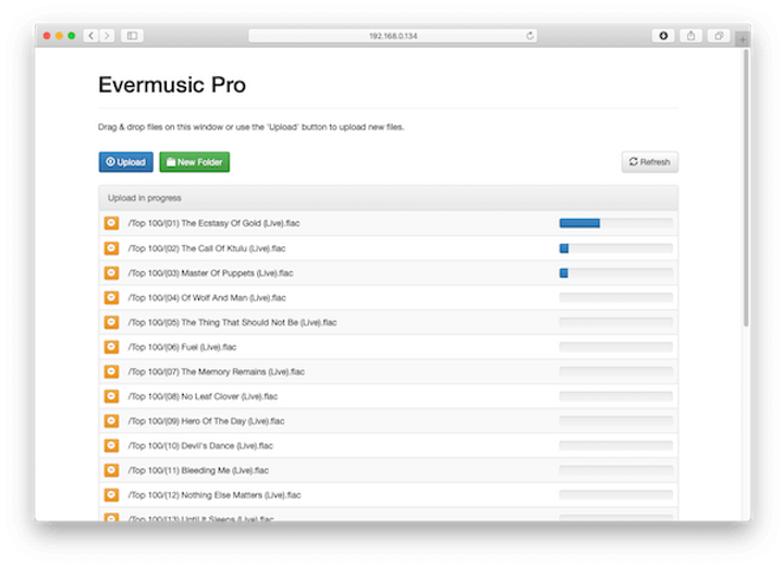 Evermusic Wi-Fi Drive: File Manager