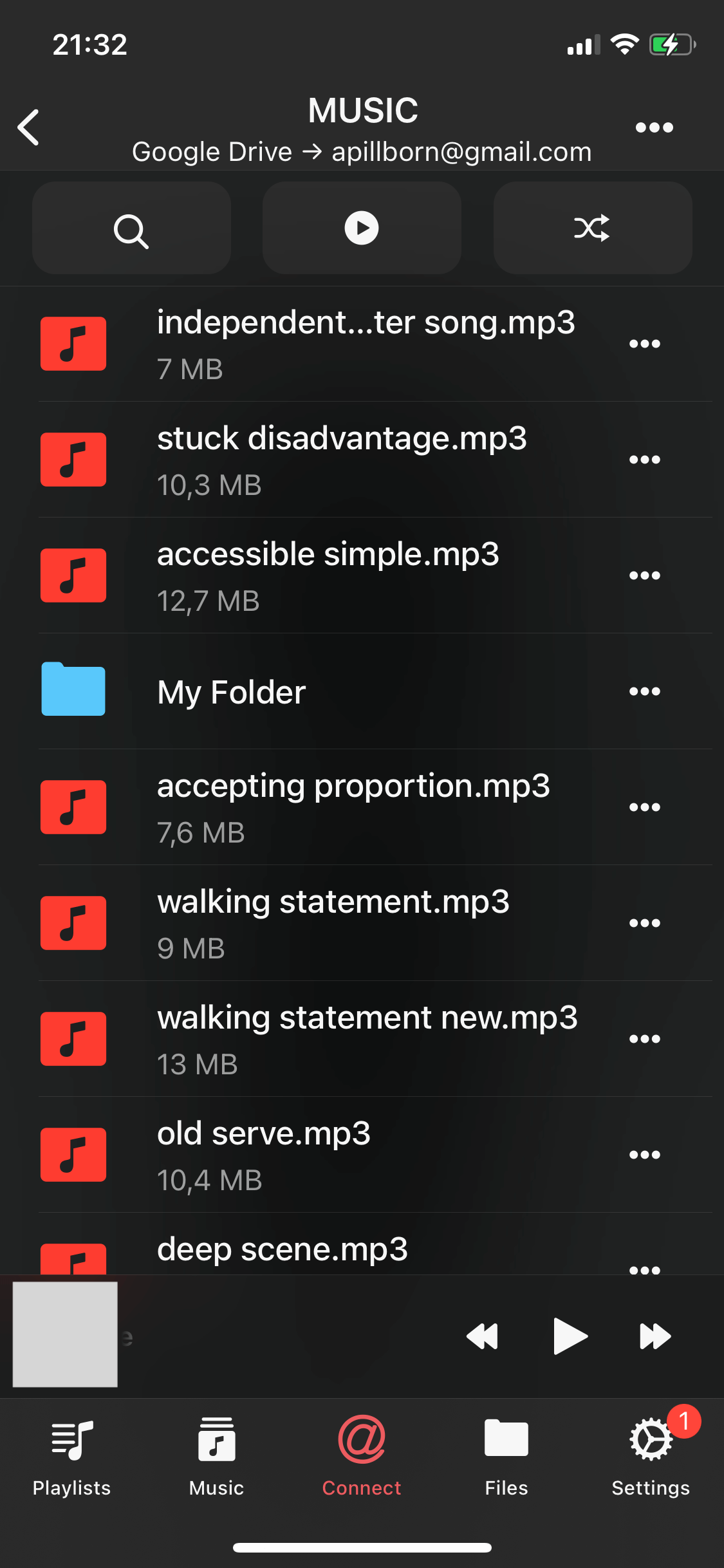 Evermusic: List Of Files