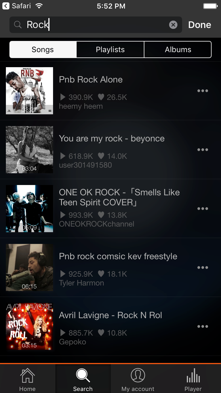 Soundy: Soundcloud search