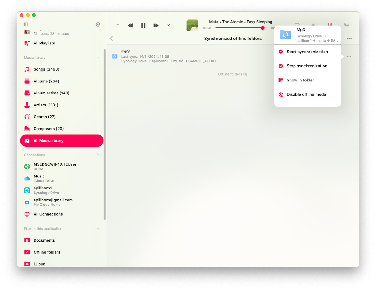 Synchronized Offline Folders