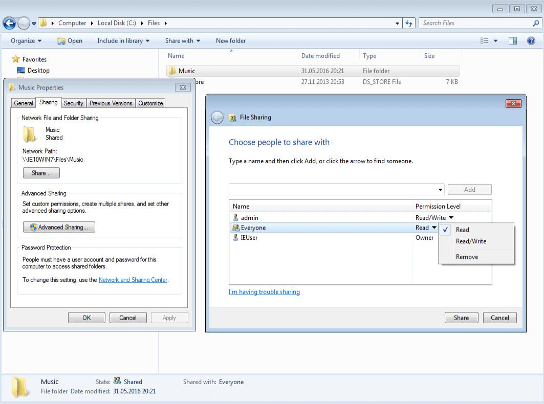 Evermusic - SMB Support - Share Files On Windows