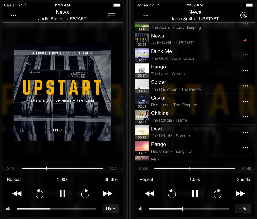 Evermusic - SMB Support - Audio Player Screen