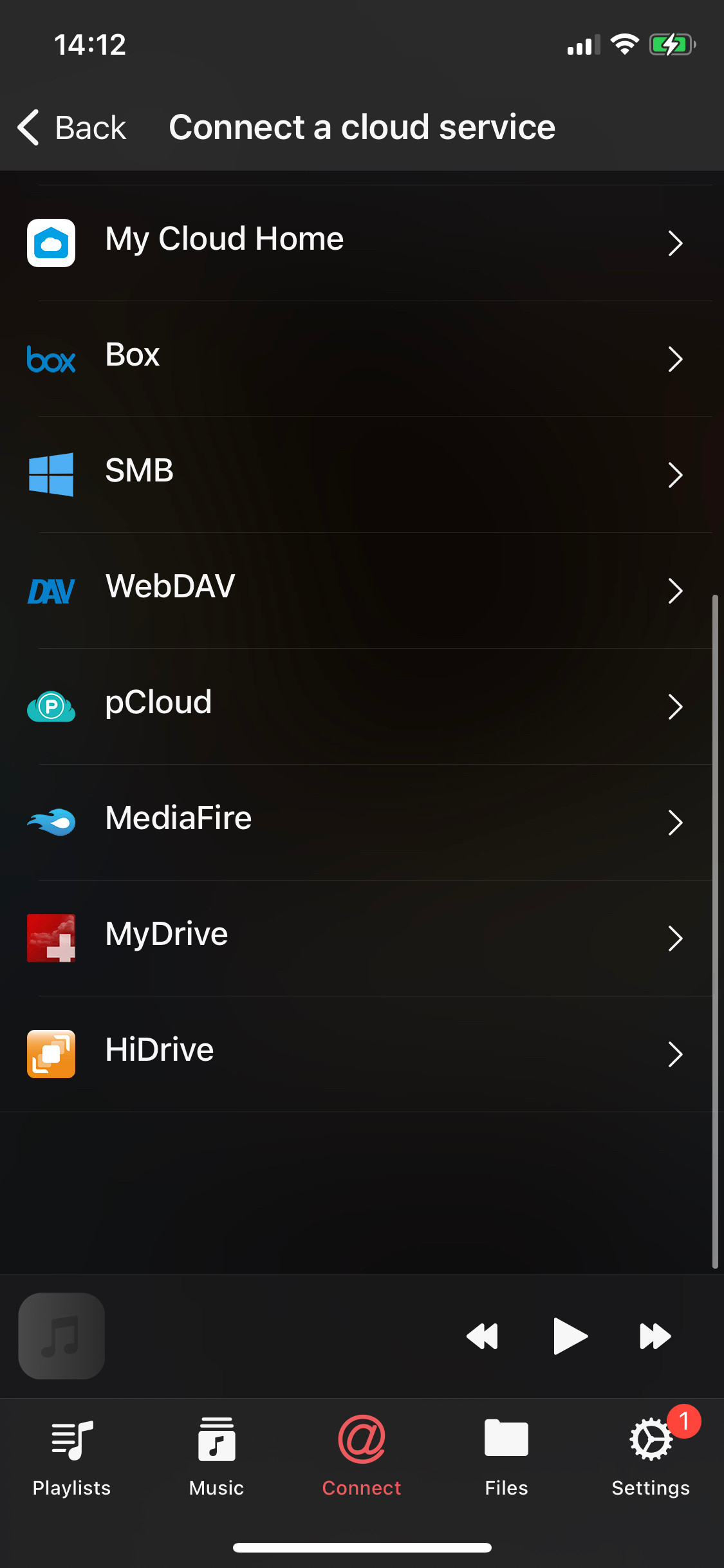 Evermusic Connect A Cloud Service Screen